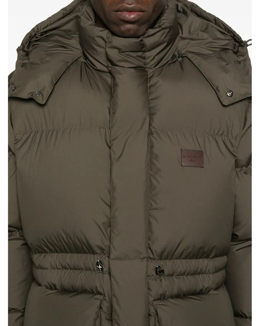 Emporio Armani Brown Detachable-Hood Padded Jacket for men