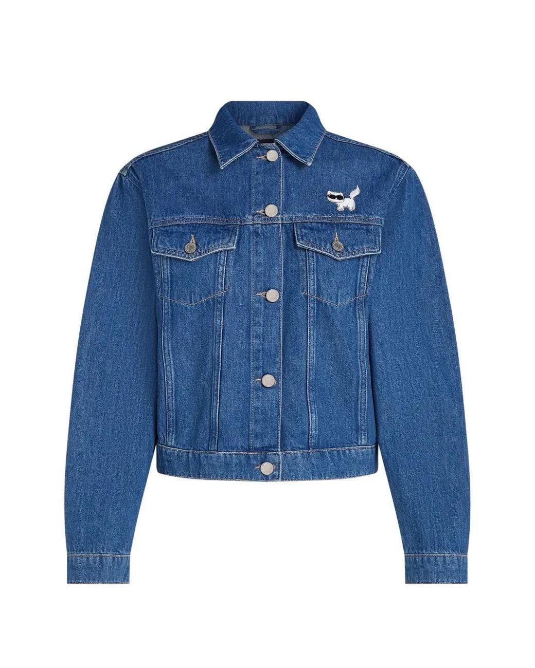 Karl Lagerfeld Blue Ikon Choupette Denim Jacket