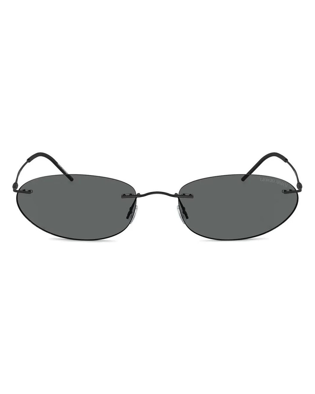 Giorgio Armani Brown Oval Frame Sunglasses