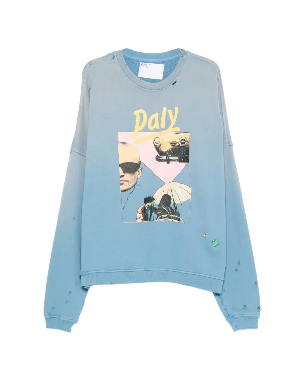 PALY Blue Crew-Neck Graphic-Print Sweatshirt for men