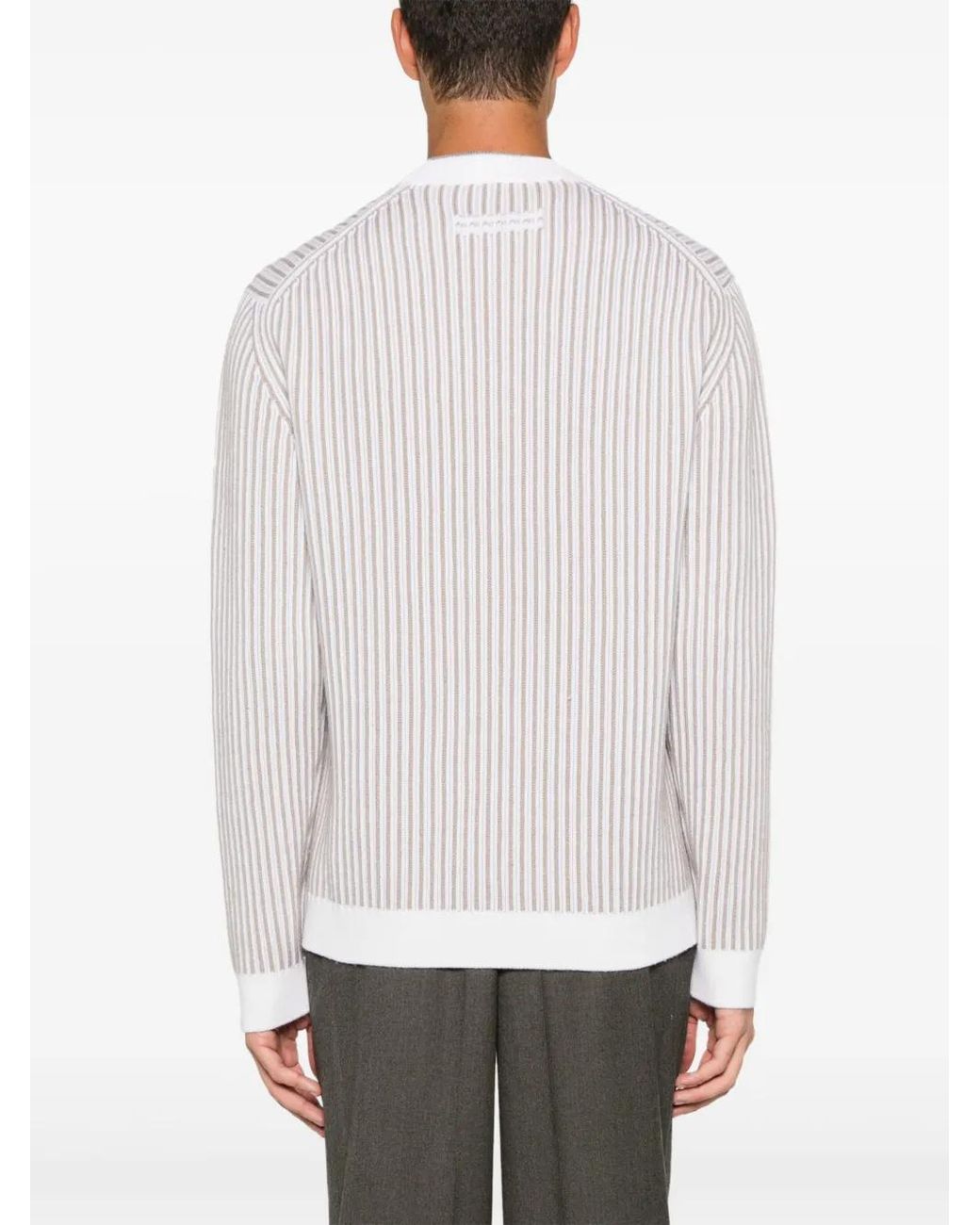 Zegna White Striped Sweater for men