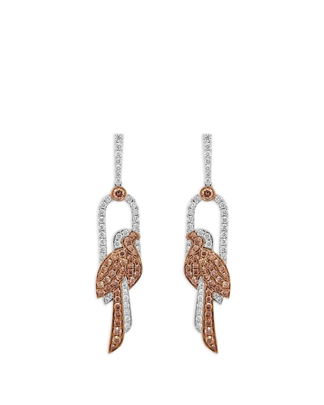 HYT Jewelry White Bird Diamond Drop Earrings
