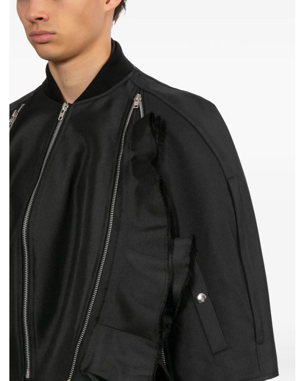 Comme des Garçons Black Ruffled Cropped Jacket for men