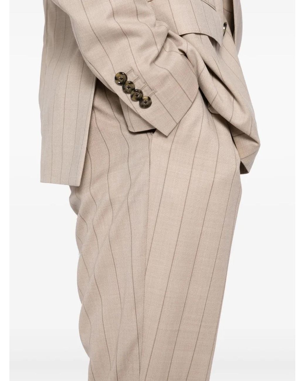 Lardini Natural Striped Double Breasted Suit for men