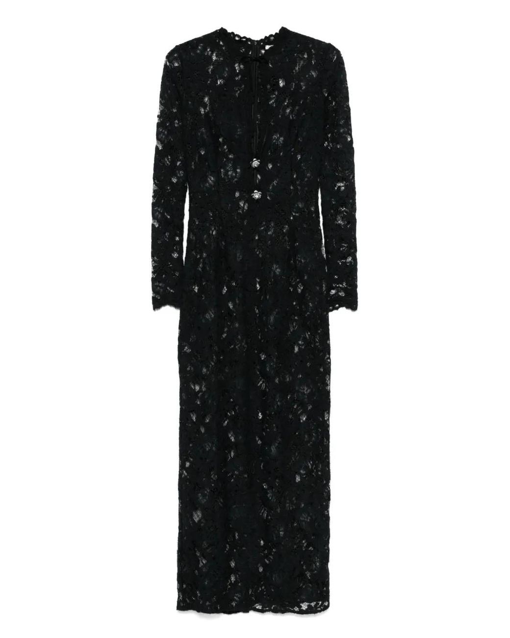 MANURI Laced Midi Dress in Black | Lyst