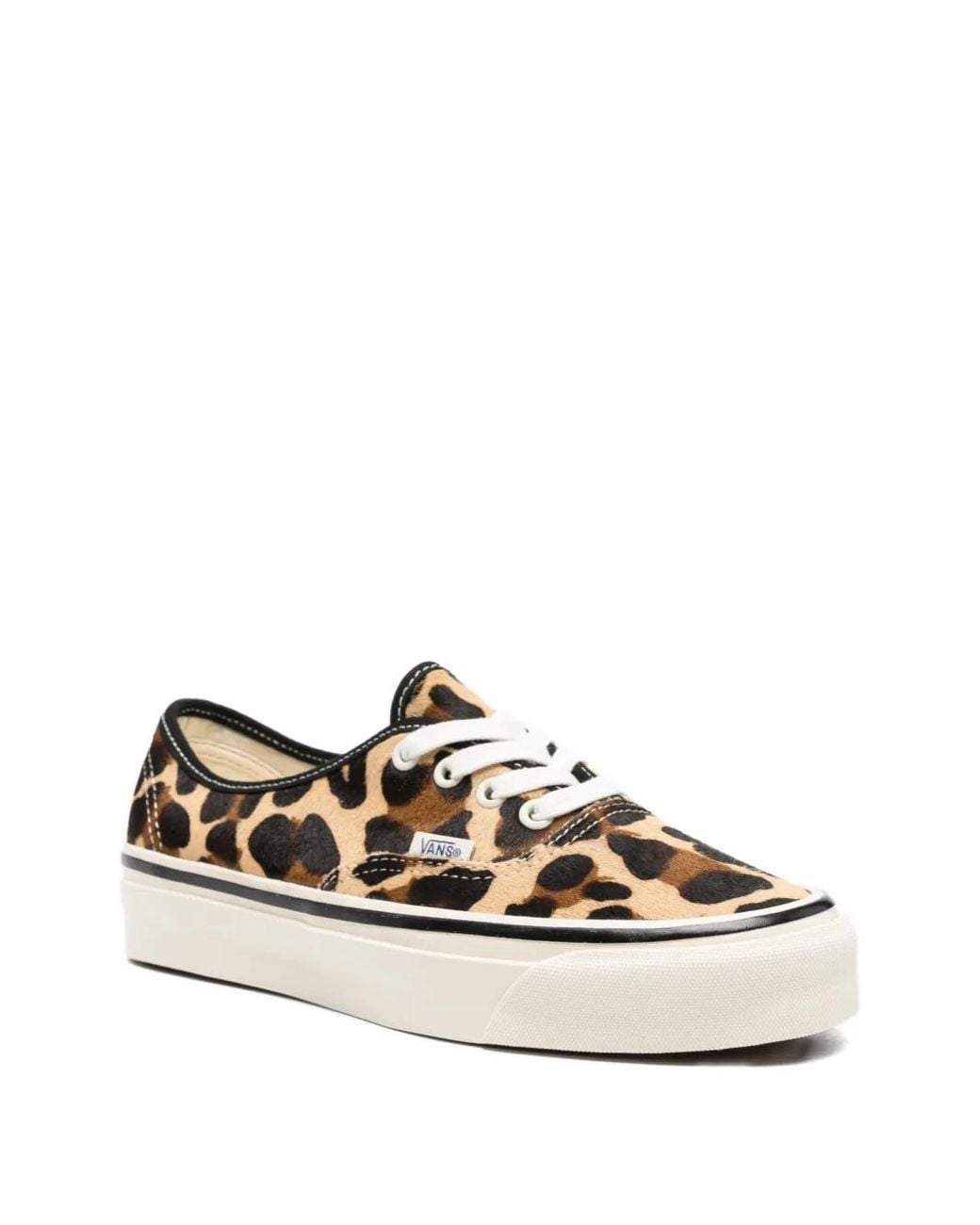 Vans White Leopard-Print Authentic Sneakers