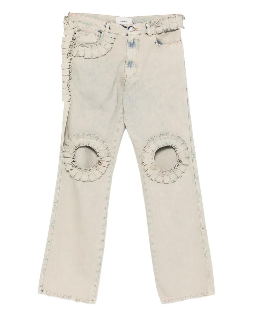 Coperni Natural Ruffled Jeans for men
