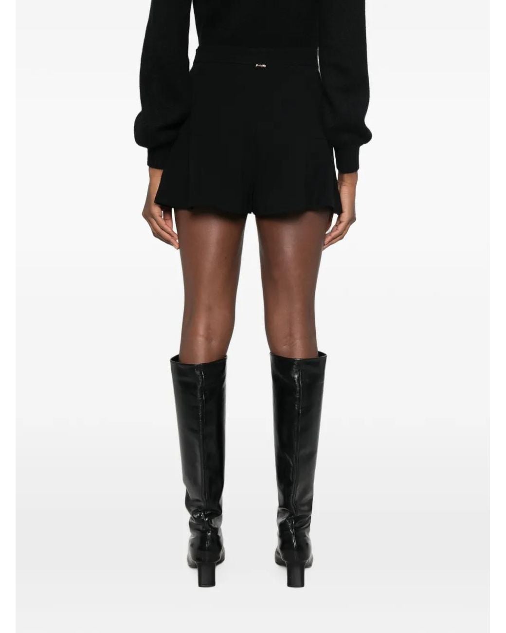 Twinset Black High-Waisted Shorts