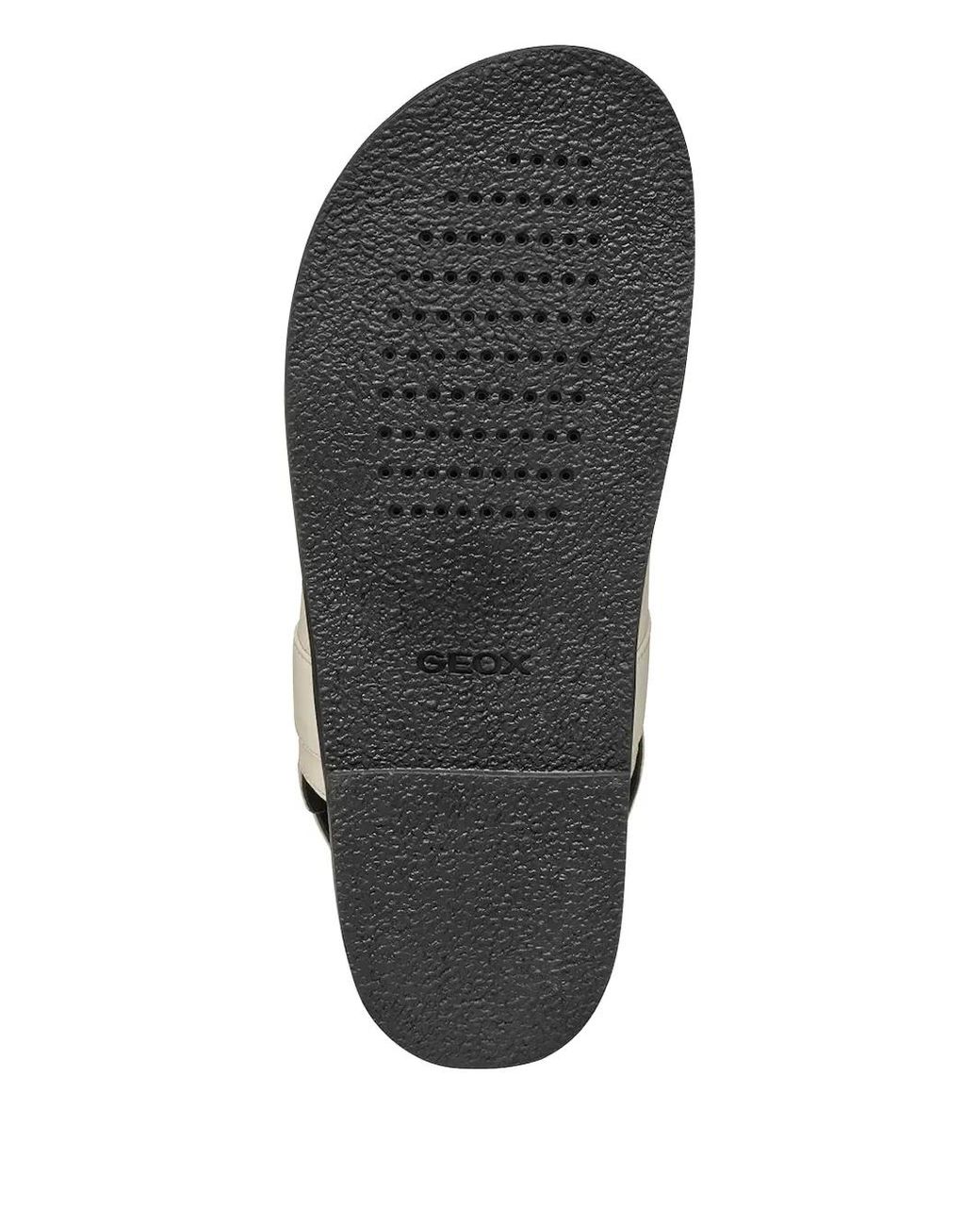 Geox Black Touch-Strap Flat Sandals