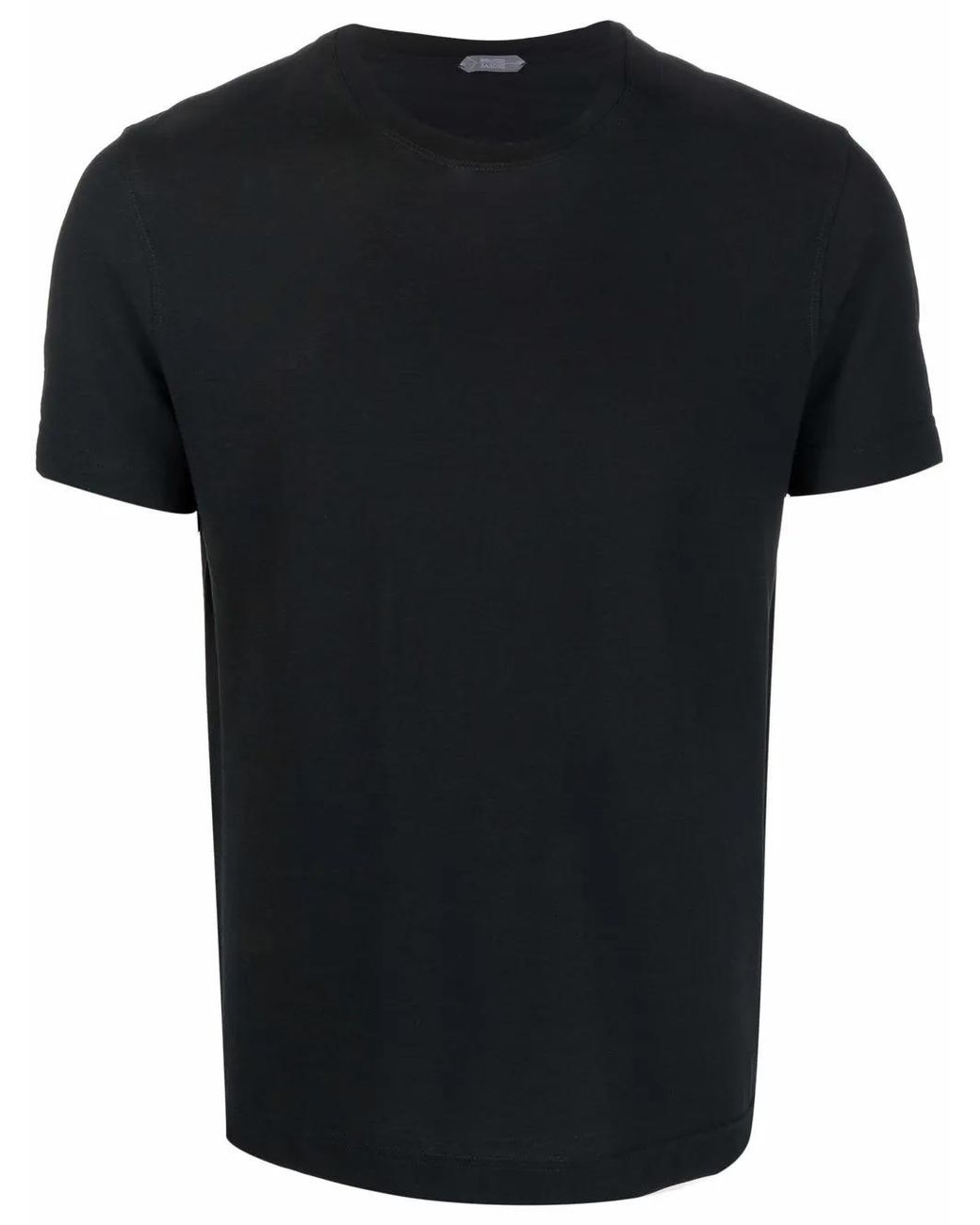 Zanone Black Short-Sleeved Cotton T-Shirt for men