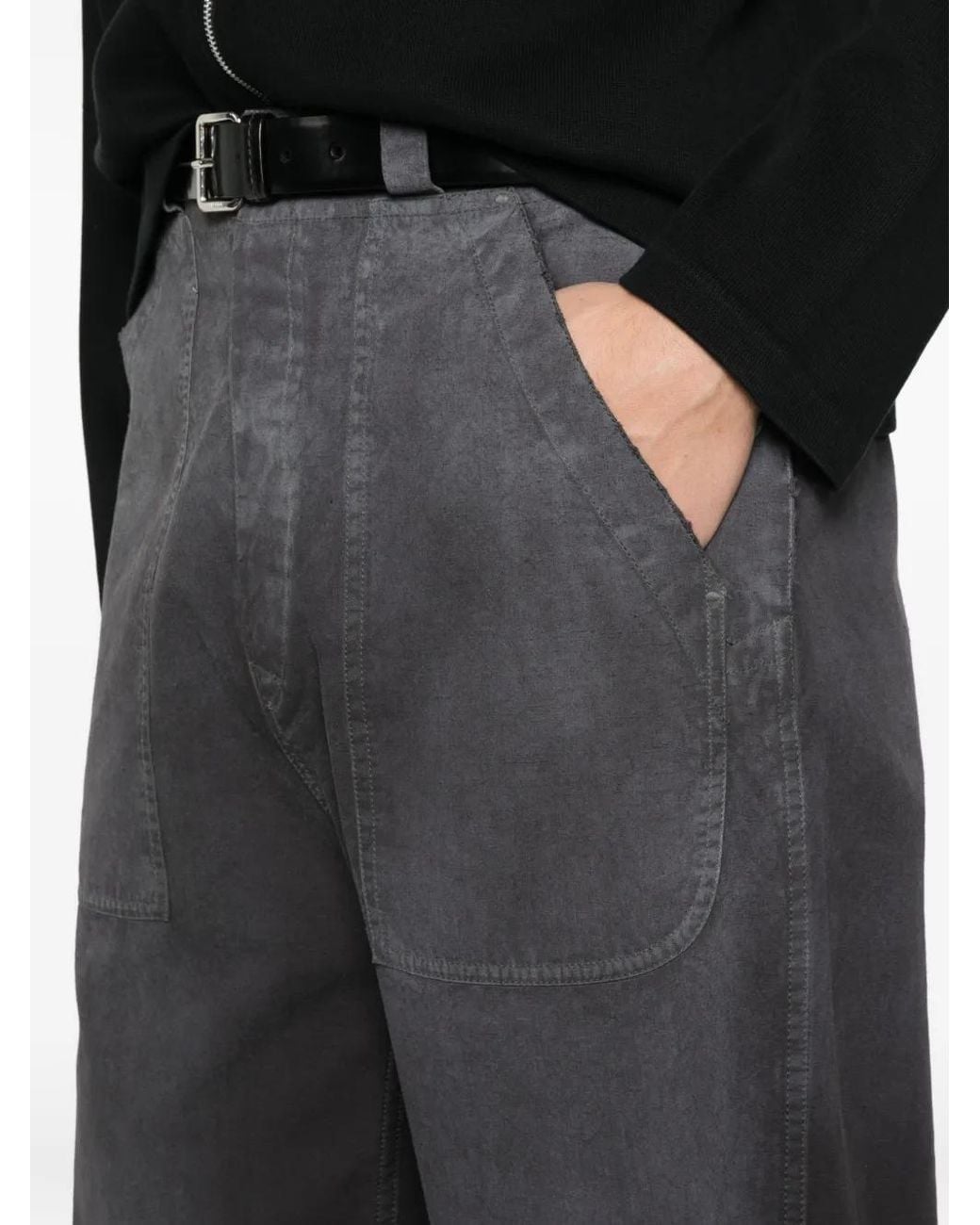 Maison Margiela Gray Patch-Pocket Trousers for men