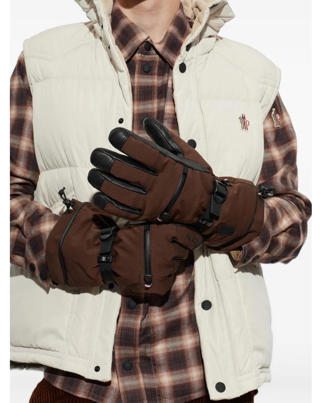 Moncler Brown X Reusch Gore-Tex Ski Gloves for men
