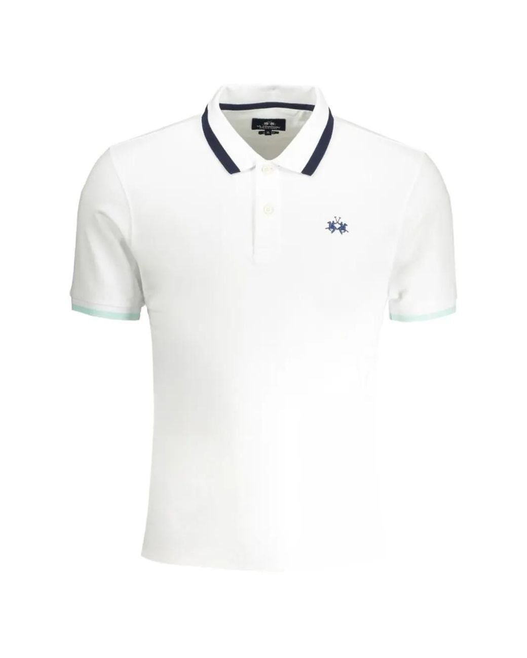 La Martina White Logo-Embroidered Cotton Polo Shirt for men