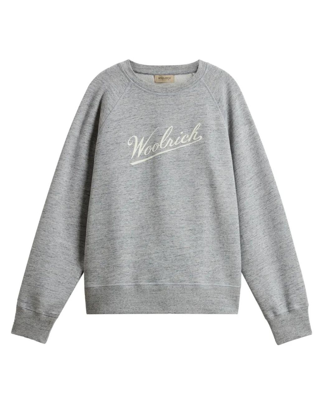 Woolrich Gray Logo Cotton Sweatshirt