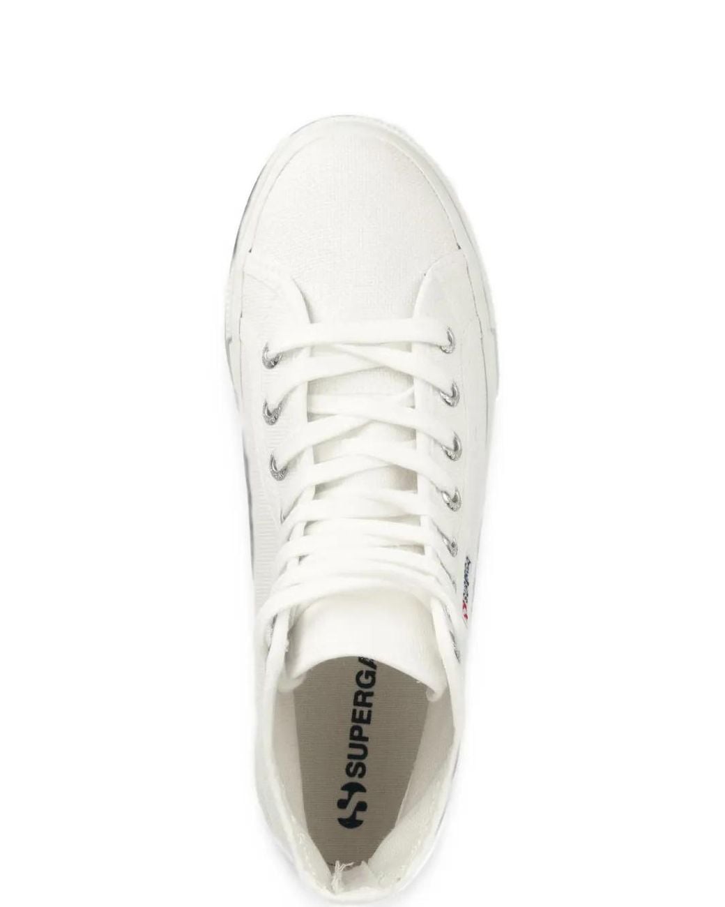 Superga White High-Top Platform Sneakers