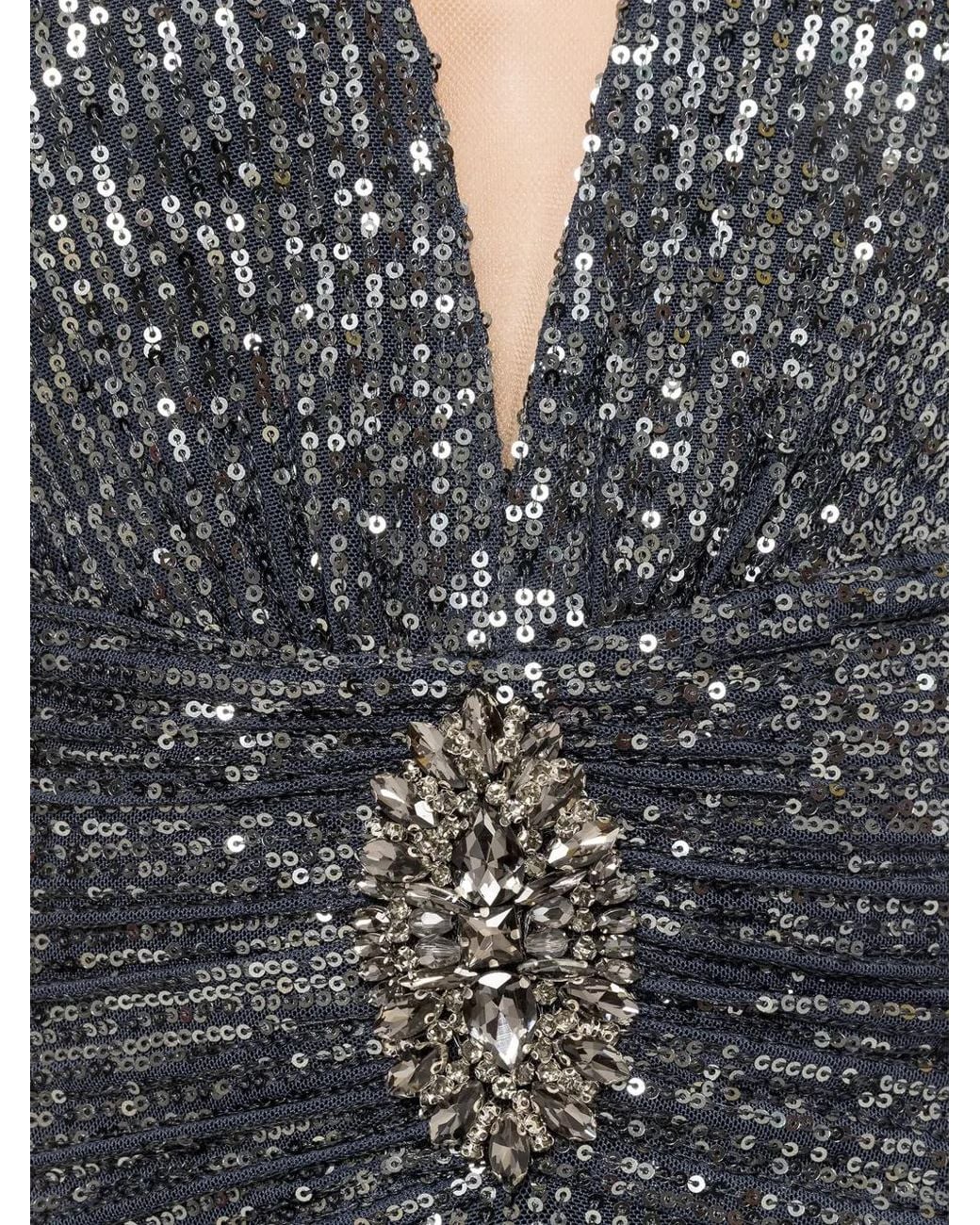 Nissa Gray Sequined Midi Dress