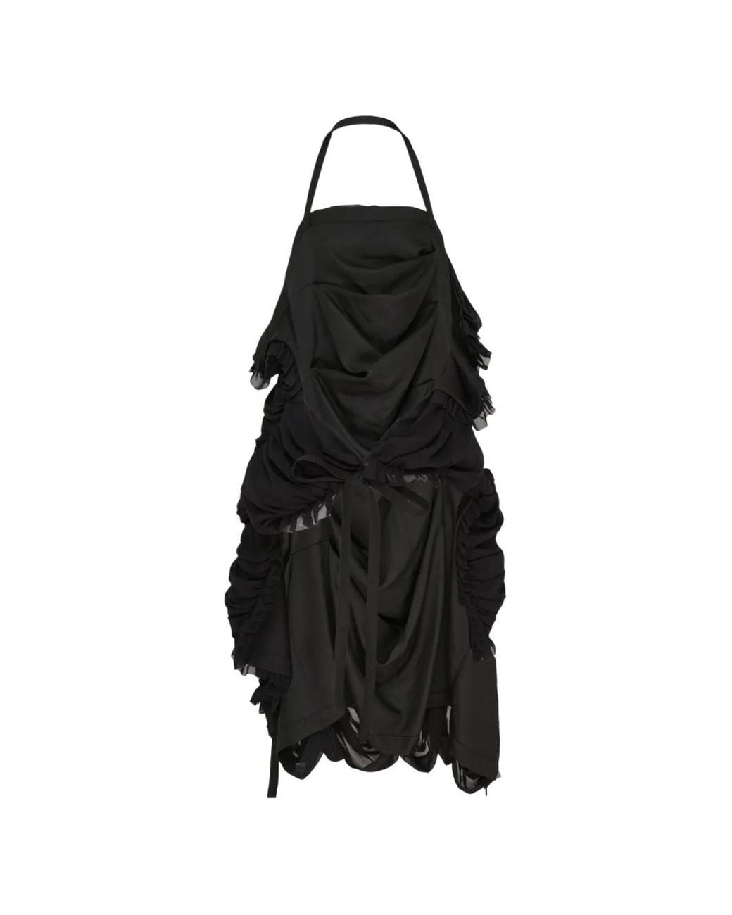 Comme des Garçons Black Ruched Tiered Mini Dress