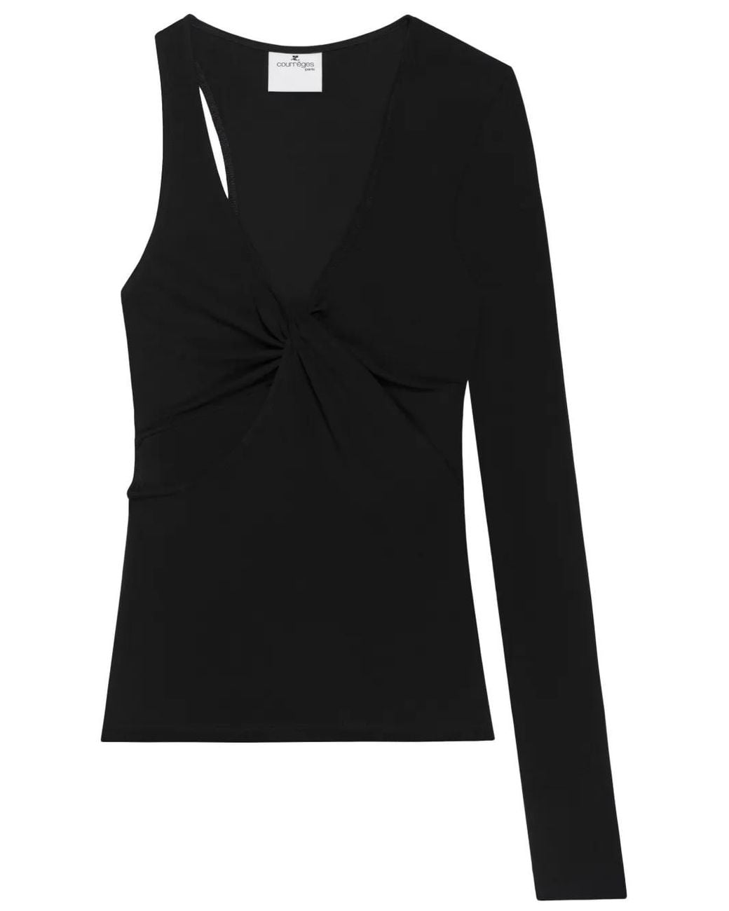Courreges Black Courregès Top Twist Asymetrical Jersey