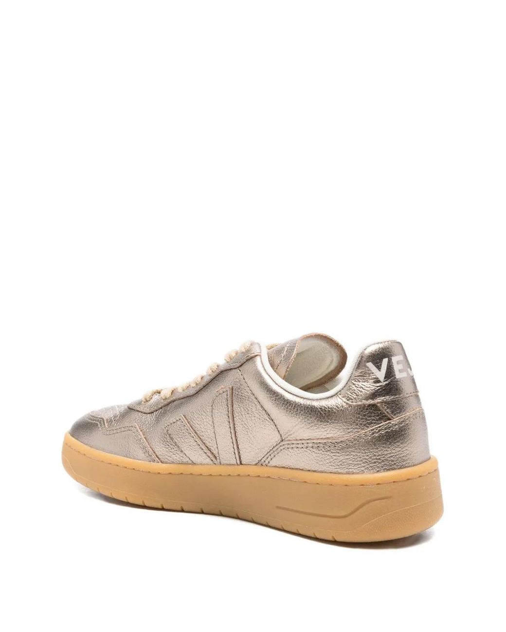 Veja Metallic V-90 Leather Sneakers