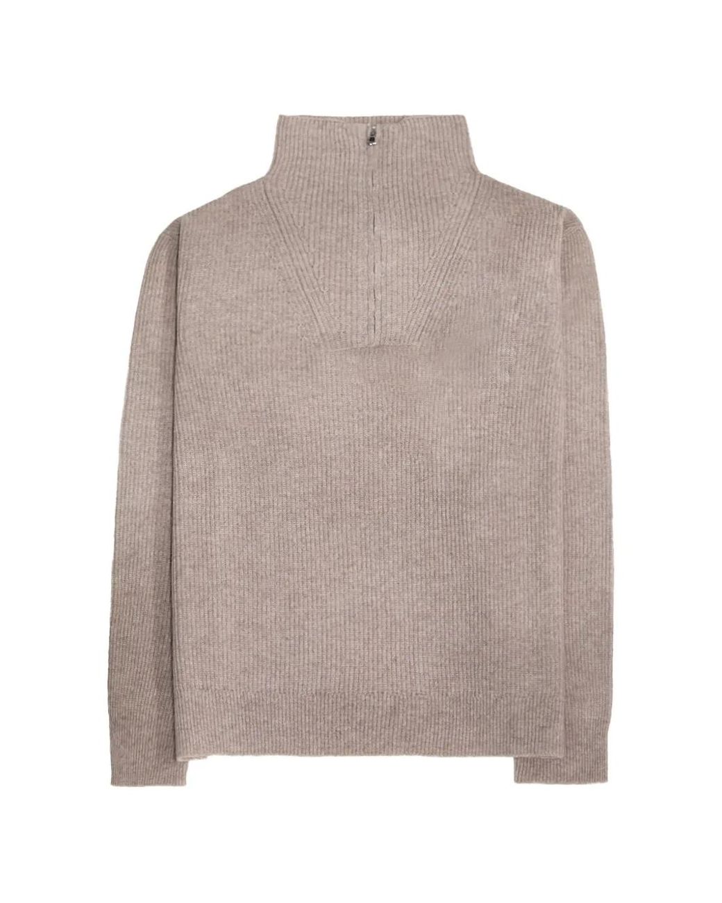 Paura Gray Helsinki Half-Zip Sweater for men