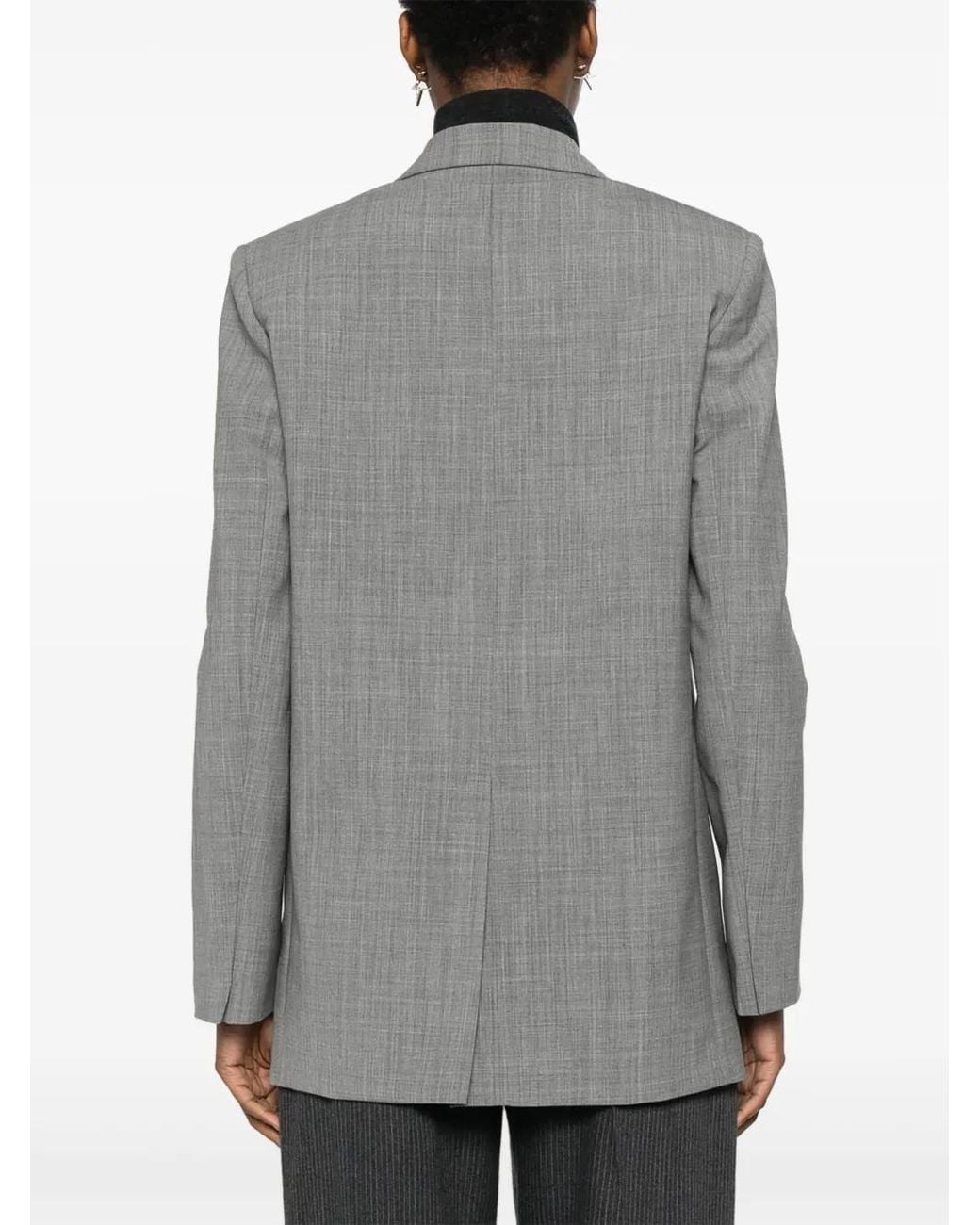Fabiana Filippi Gray Double-Breasted Blazer