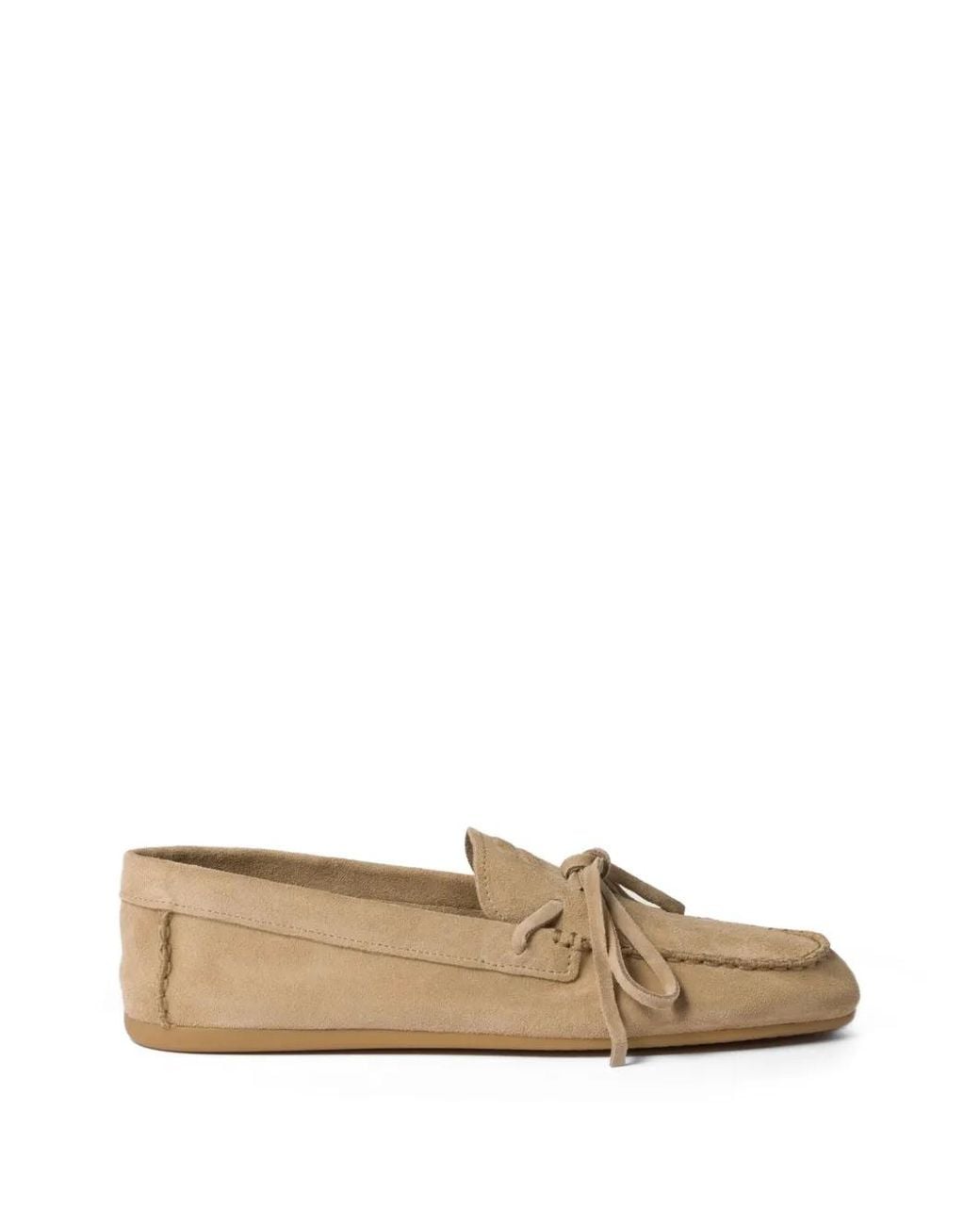 Miu Miu Natural Suede Deck Loafers