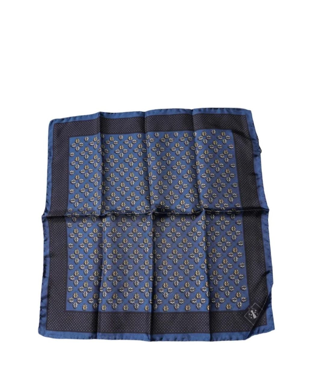 Dolce & Gabbana Blue Ladybug-Print Polka-Dot Pocket Square for men