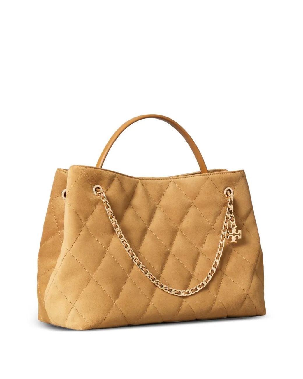 Tory Burch Metallic Fleming Suede Carryall Bag