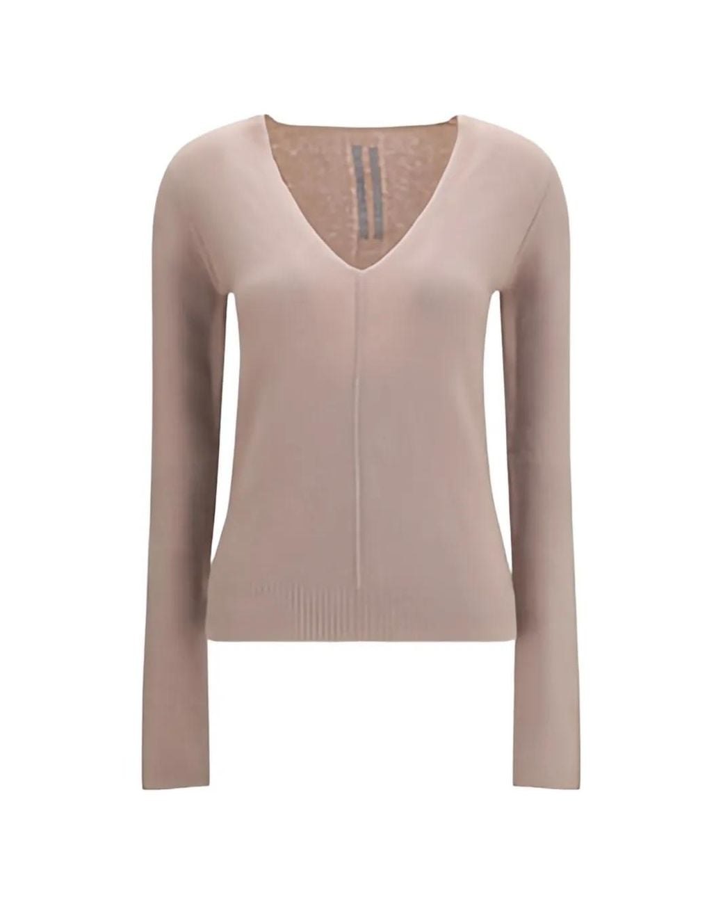 Rick Owens Natural V-Neck Sweater