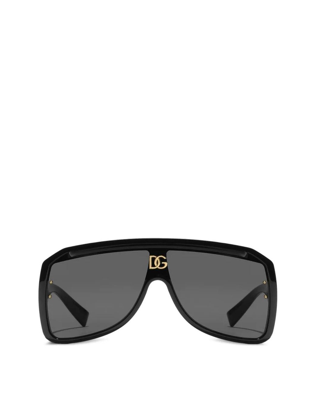 Dolce & Gabbana Black Lunettes De Soleil Géométriques Dg Crossed À Plaque Logo