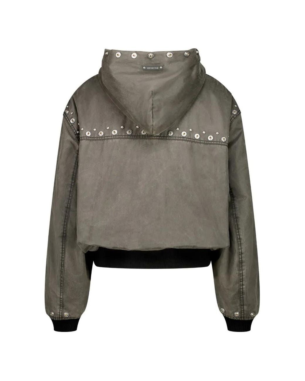 we11done Gray Studded Hooded Jacket for men