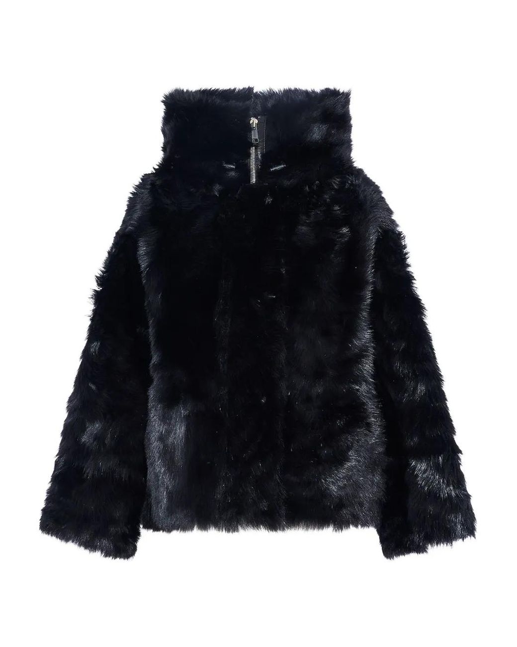Yves Salomon Black Hooded Lambshearling Jacket