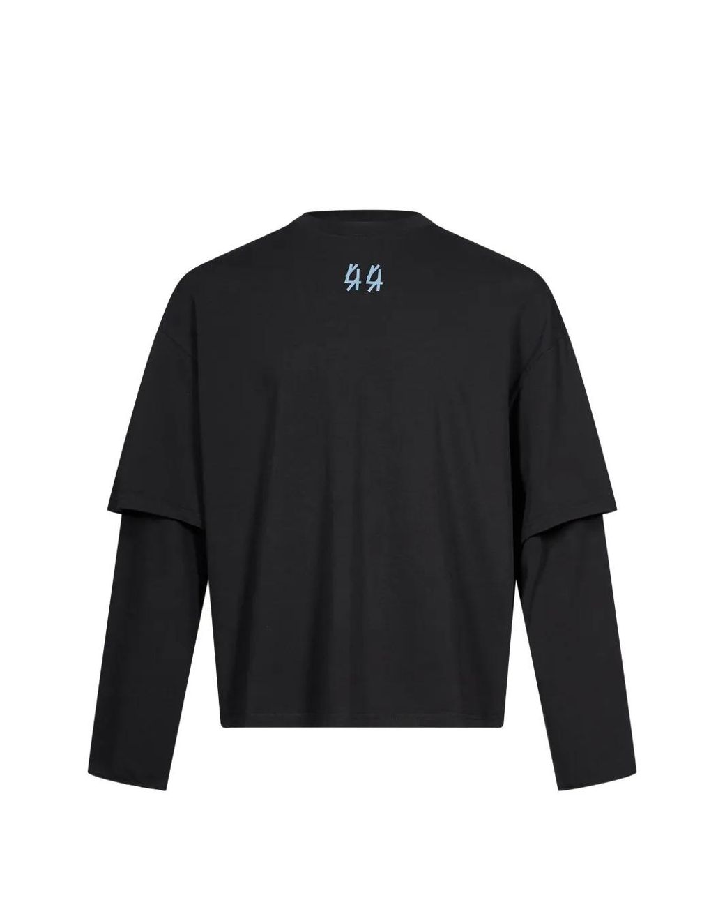 44 Label Group Black T-Shirt Imprimé À Manches Superposées