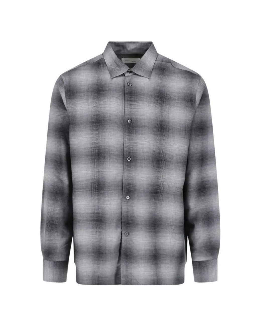 BERNER KUHL Gray Check-Pattern Long-Sleeve Shirt for men
