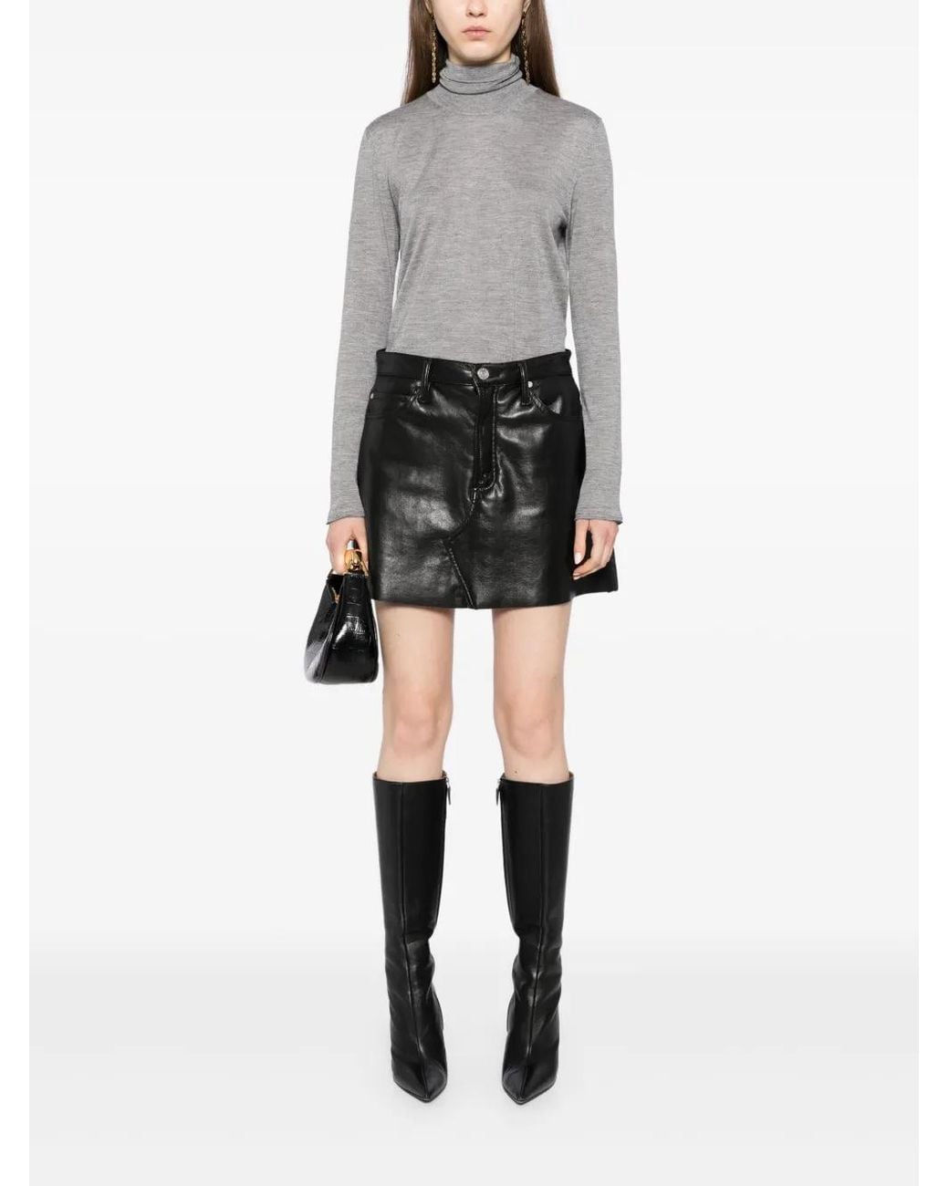Tom Ford Gray Turtleneck Knitted Top