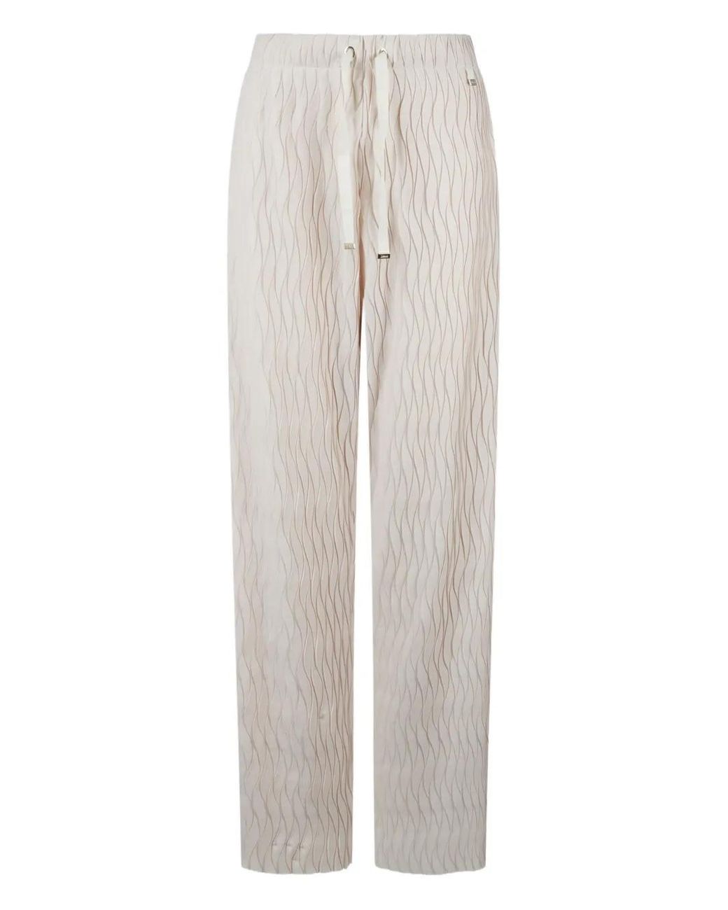 Herno White Wave-Jacquard Trousers