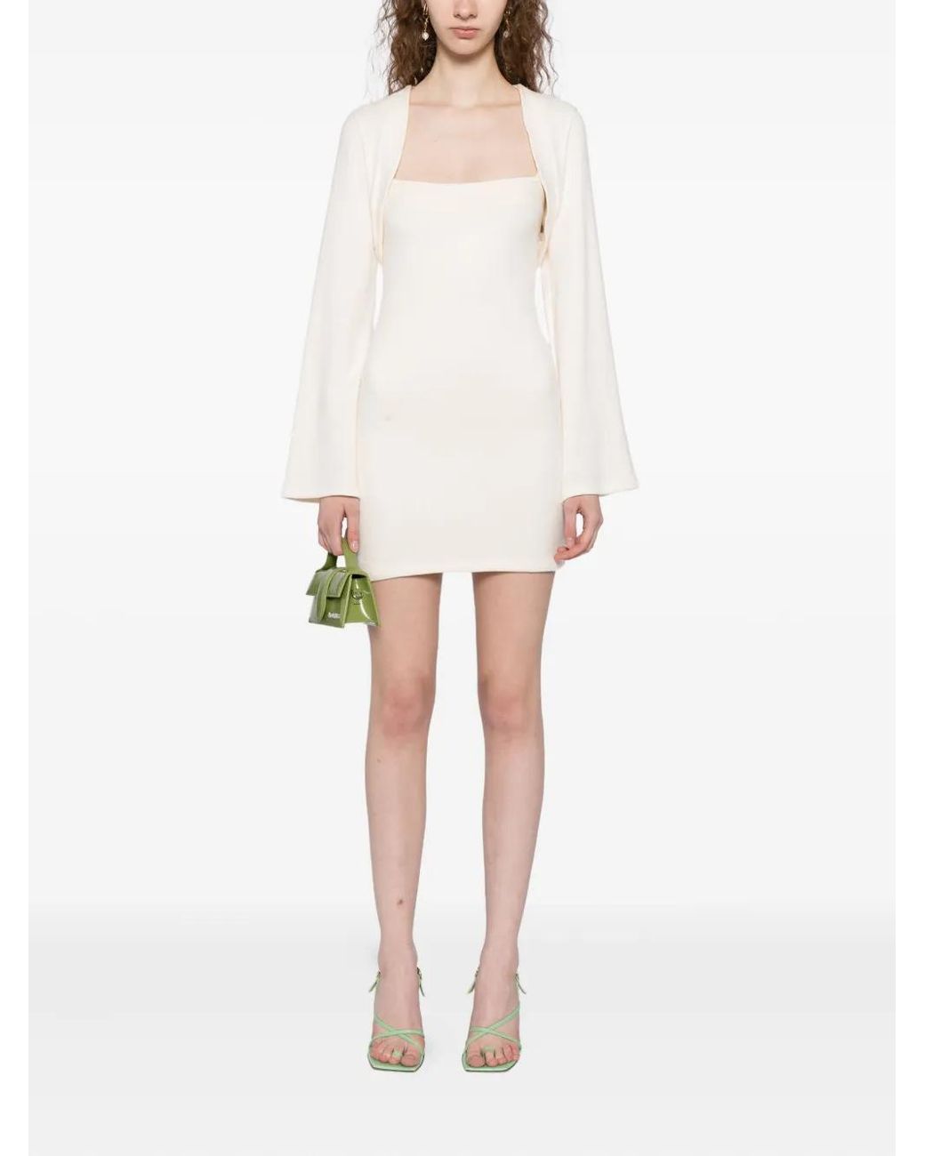chloe knit shrug dress set Reformation in White colour:YELLOW