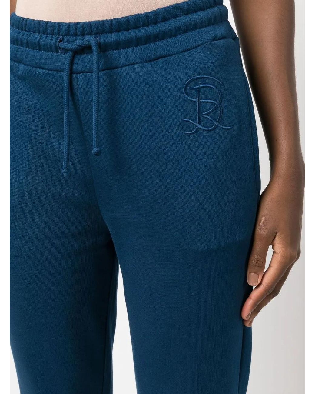 Sonia Rykiel Blue Logo-Embroidered Track Pants