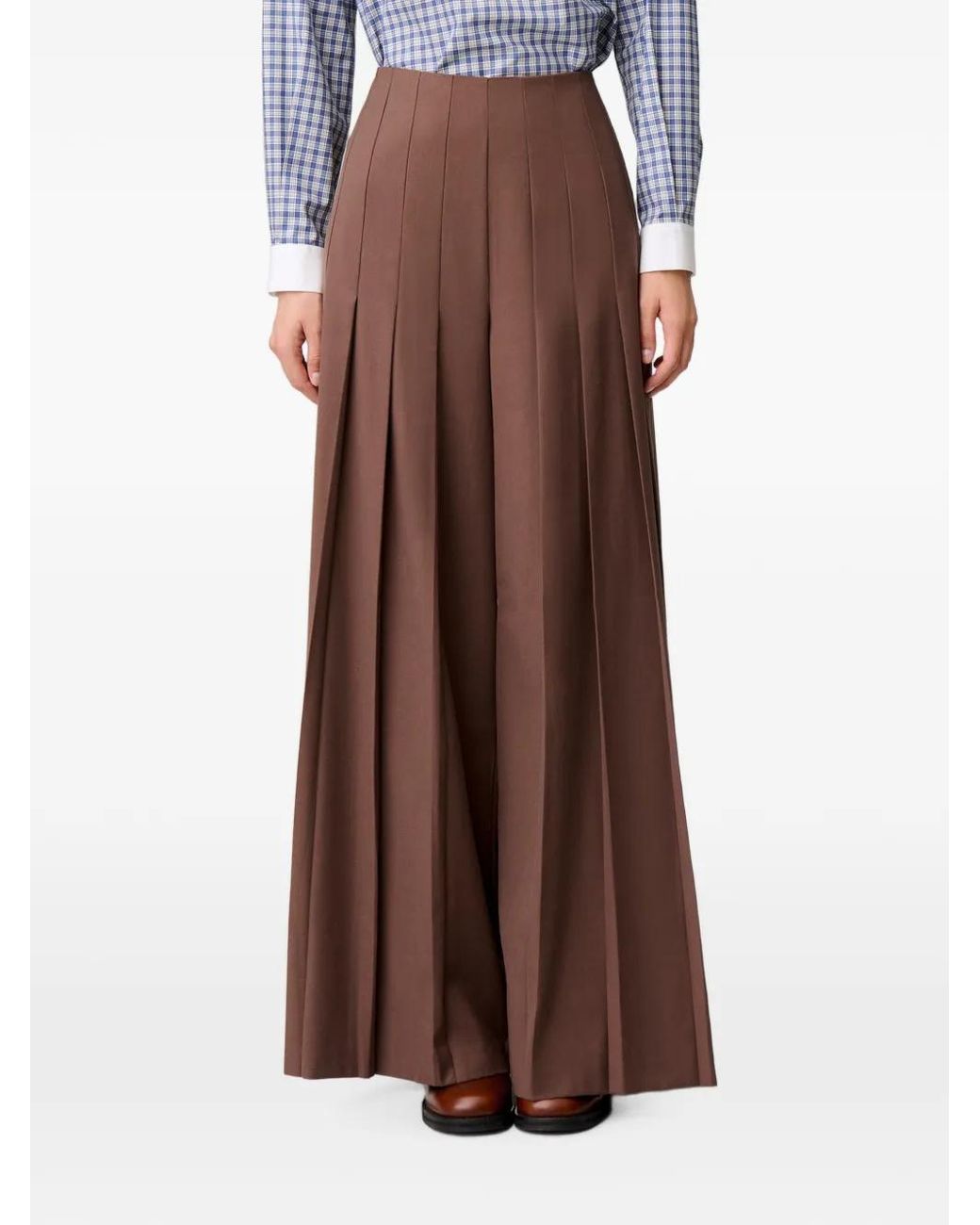 Claudie Pierlot Brown Pantalon Droit À Coupe Ample