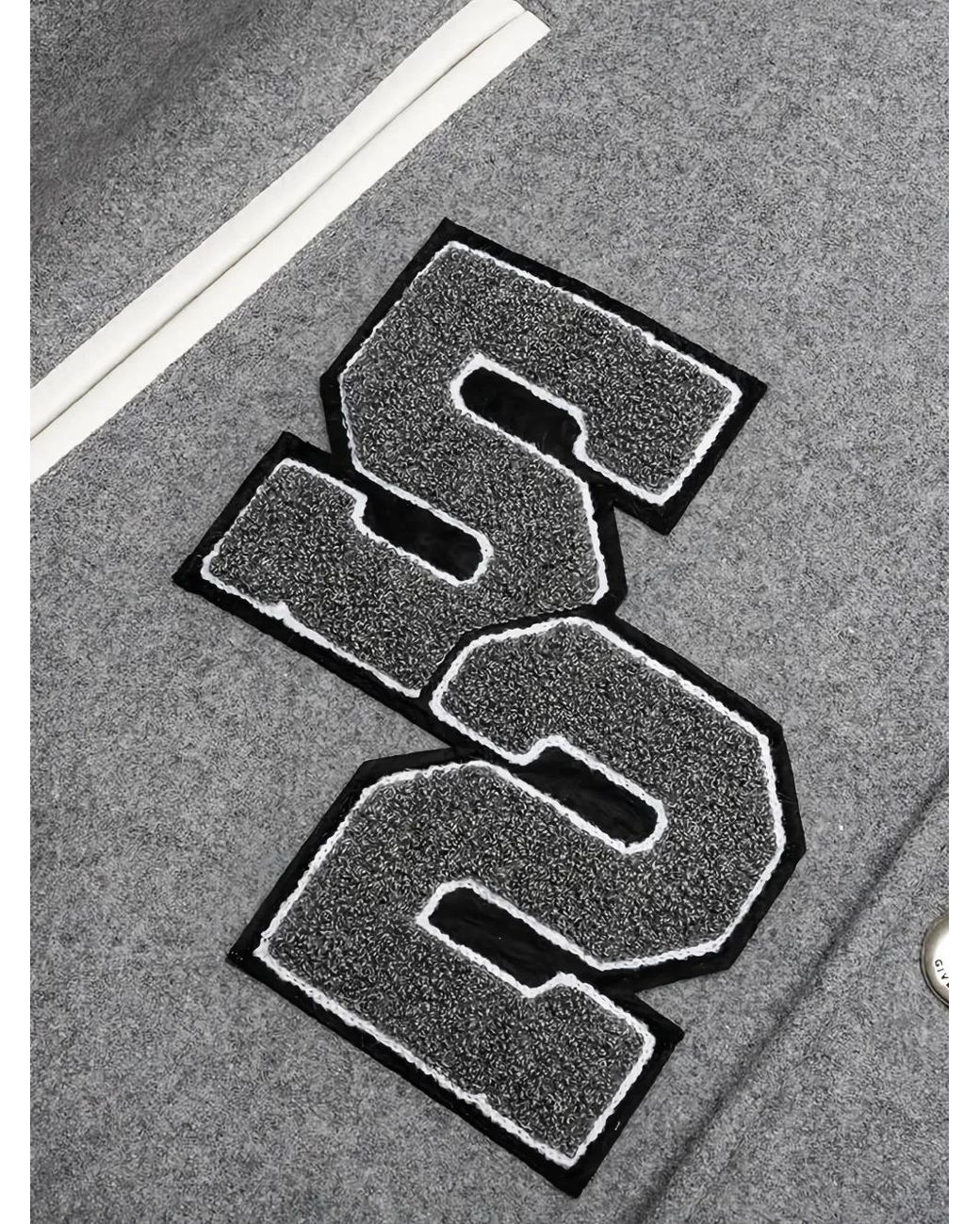 Givenchy Gray Patch-Detail Varsity Bomber Jacket for men