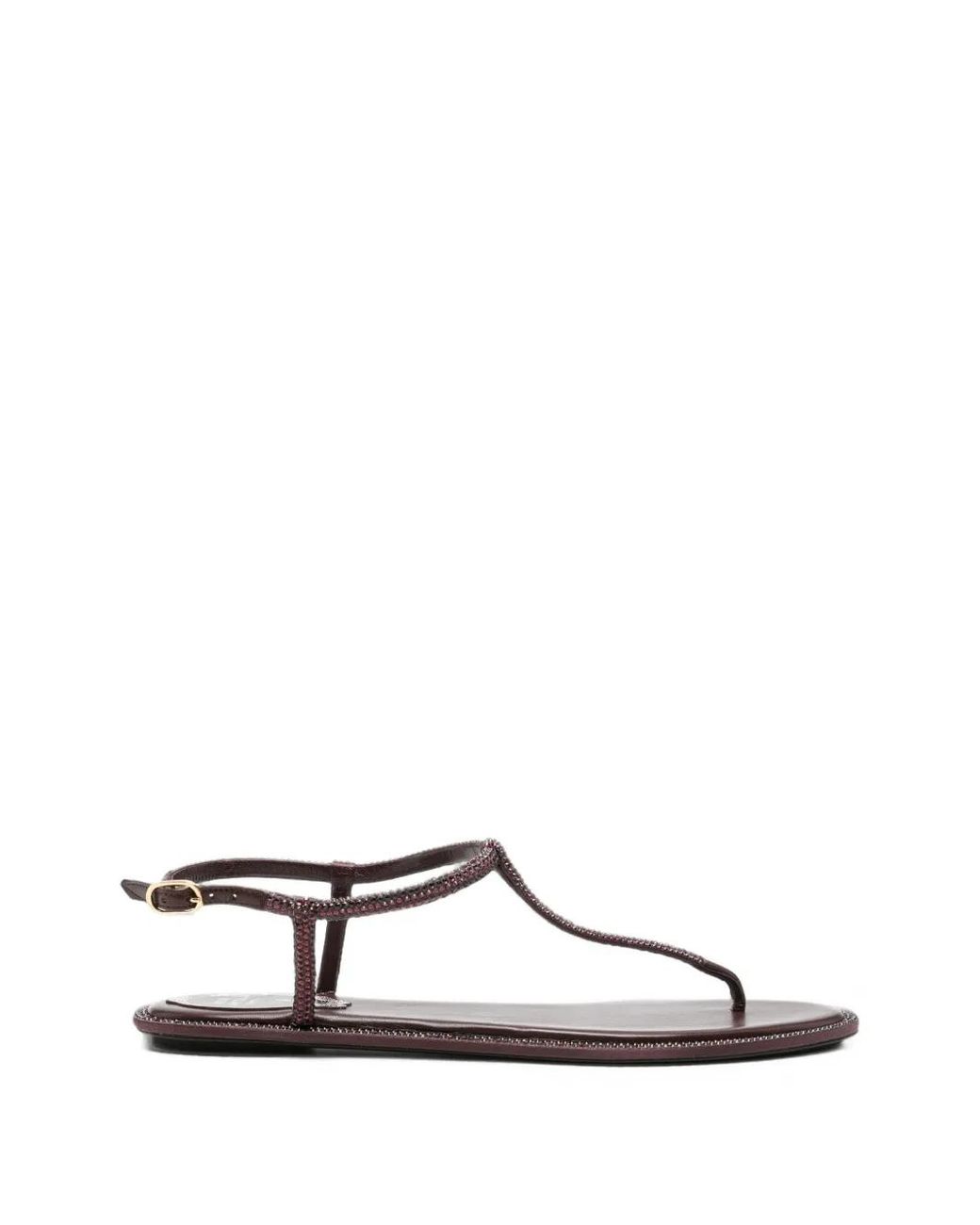 Rene Caovilla White Diana Crystal-Embellished Sandals