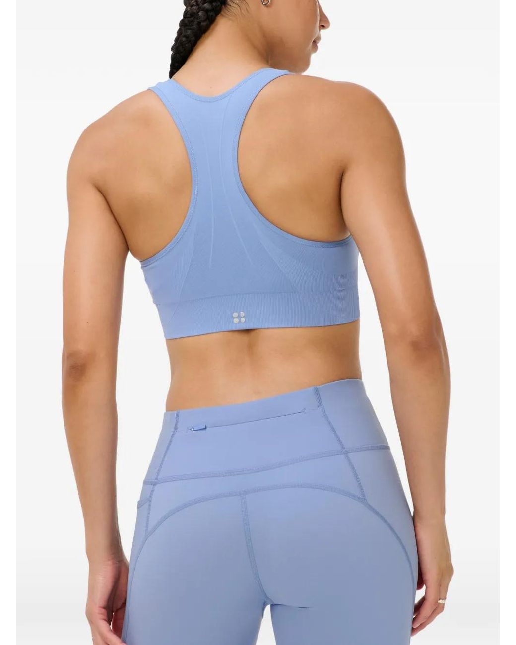 Sweaty Betty Blue Stamina Seamless Racerback Sports Bra