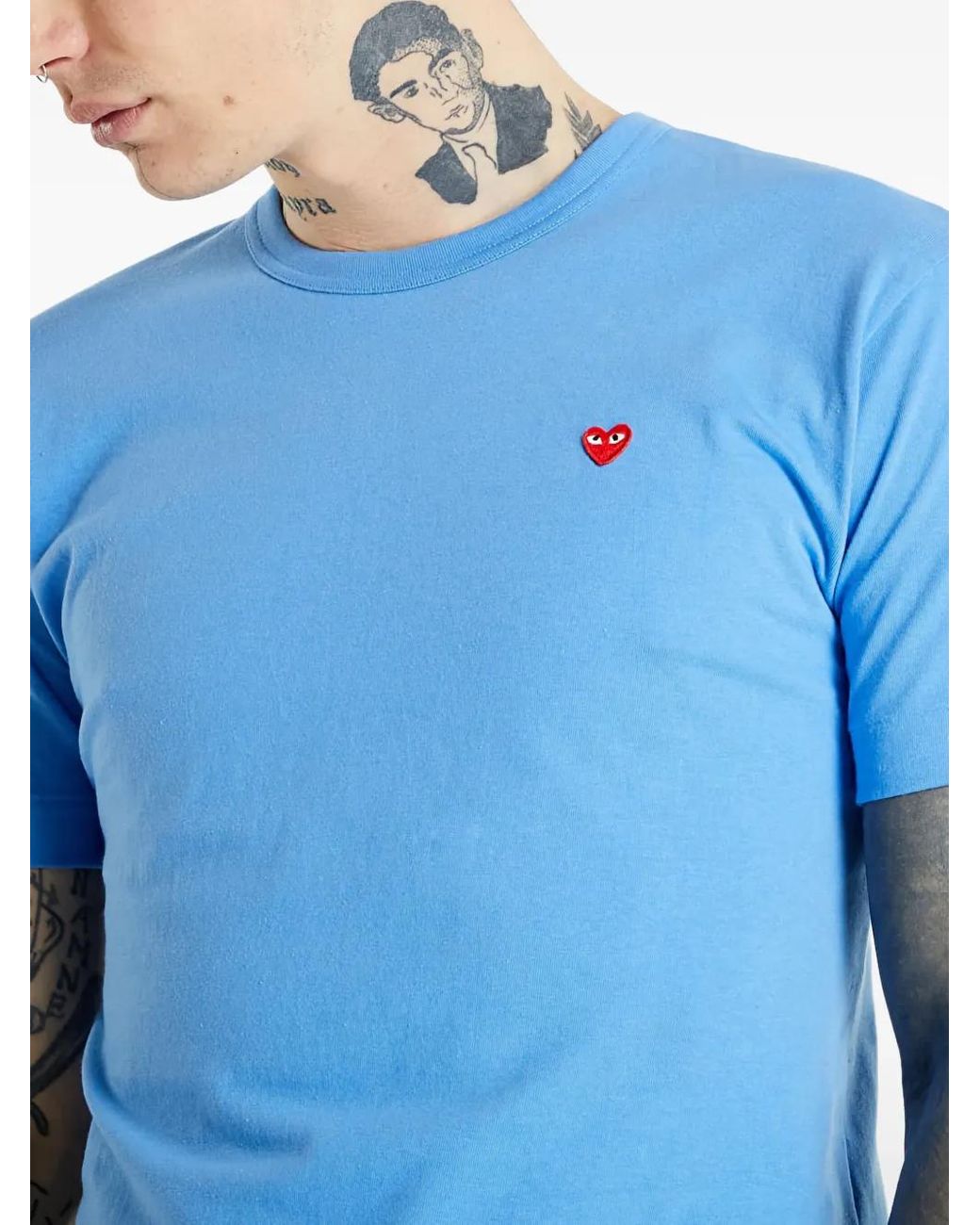 COMME DES GARÇONS PLAY Blue Heart Logo T-Shirt