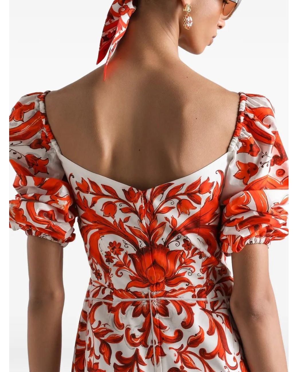 Dolce & Gabbana Red Short Poplin Dress