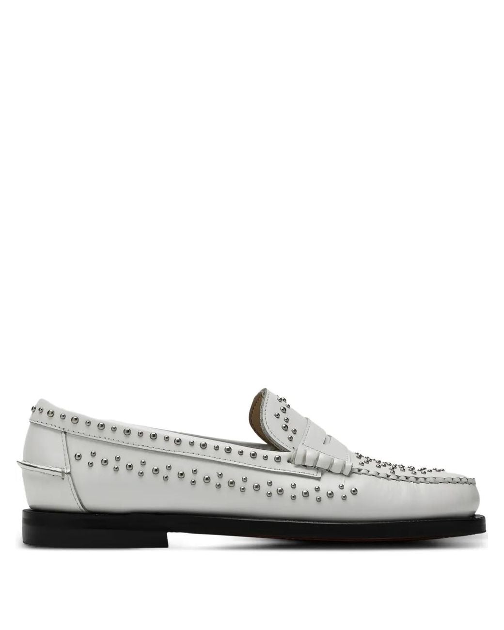 Sebago White Dan Stud-Embellished Loafers
