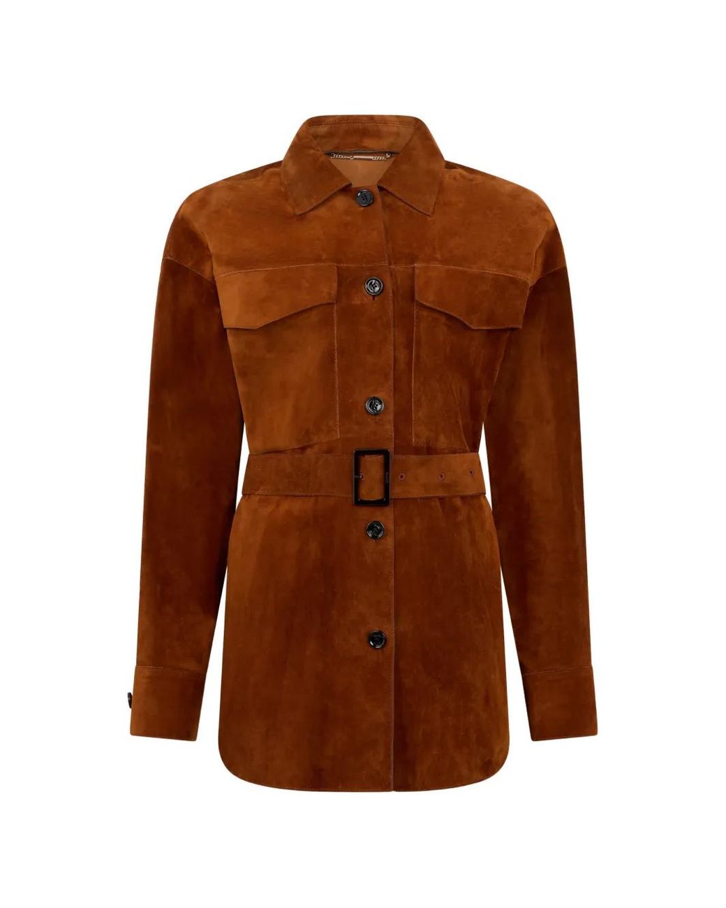 Chaqueta Aldara Con Cinturón Moorer de color Brown