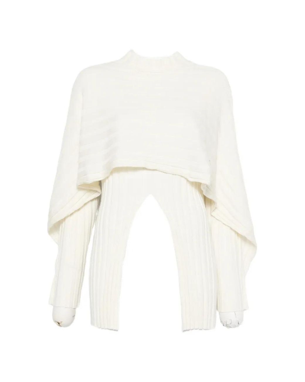 Viktoria Chan White Lyra Layered Sweater