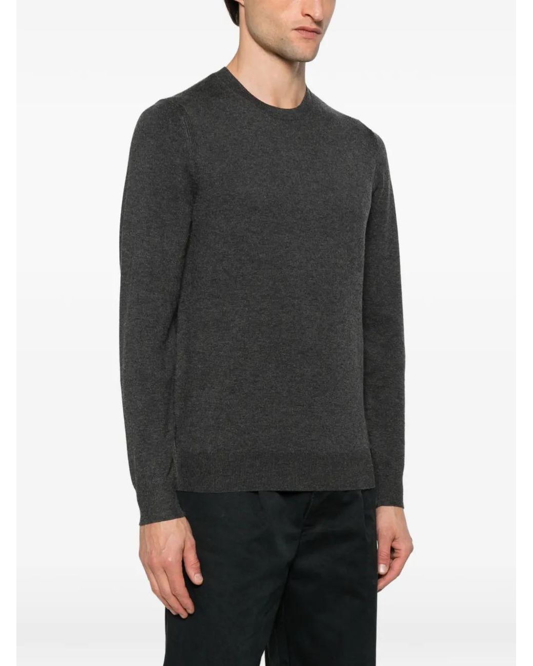 Diktat Black Crew-Neck Sweater for men