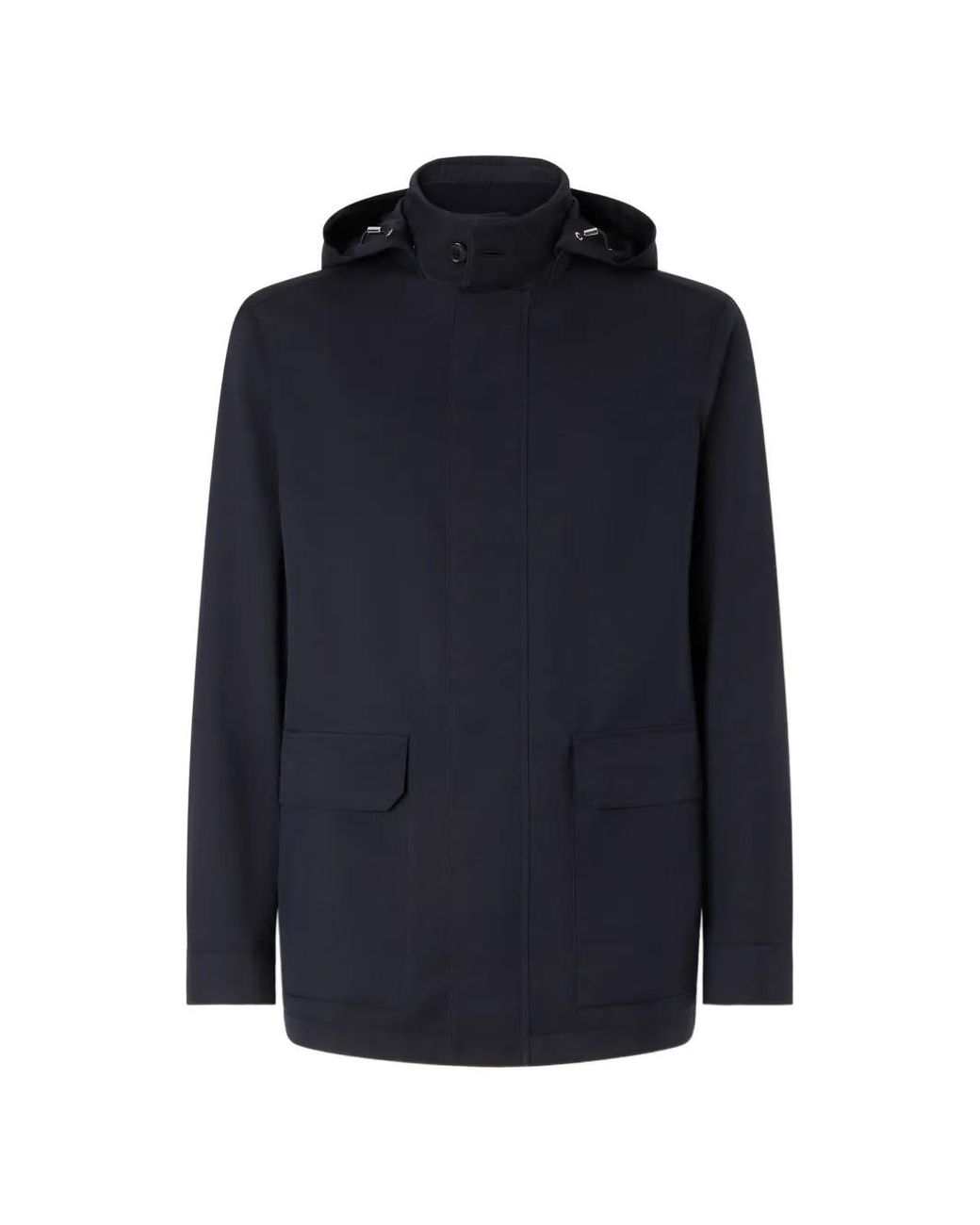 Zegna Blue Microfiber Motorin 300Cc Car Coat for men