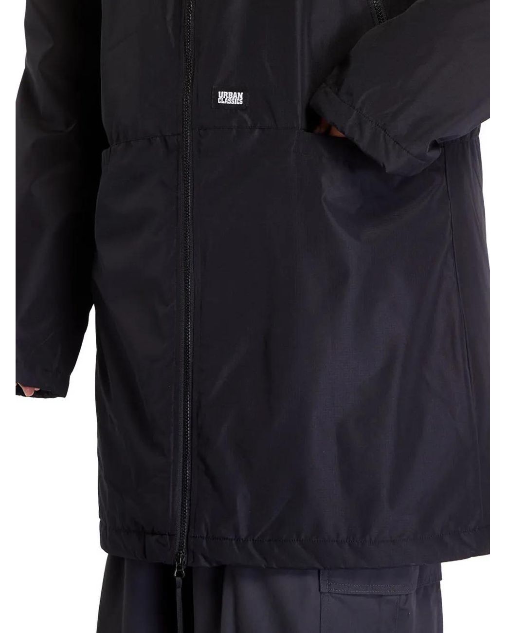 Urban Classics Blue Zip-Pocket Hooded Coat for men